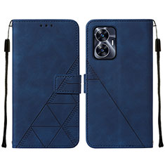 Leather Case Stands Flip Cover Holder Y01B for Realme Narzo N55 Blue