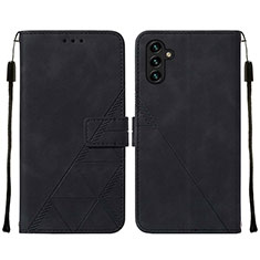 Leather Case Stands Flip Cover Holder Y01B for Samsung Galaxy A04s Black