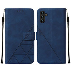 Leather Case Stands Flip Cover Holder Y01B for Samsung Galaxy A04s Blue