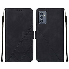 Leather Case Stands Flip Cover Holder Y01B for Samsung Galaxy A15 5G Black