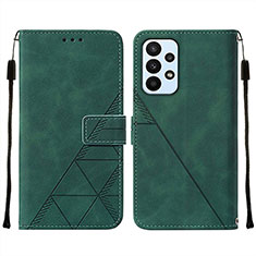 Leather Case Stands Flip Cover Holder Y01B for Samsung Galaxy A23 5G Green