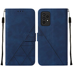 Leather Case Stands Flip Cover Holder Y01B for Samsung Galaxy A33 5G Blue