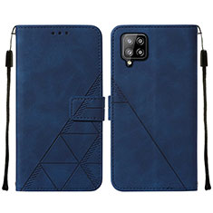 Leather Case Stands Flip Cover Holder Y01B for Samsung Galaxy A42 5G Blue