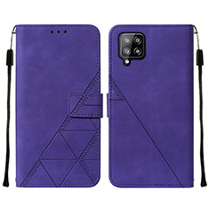 Leather Case Stands Flip Cover Holder Y01B for Samsung Galaxy A42 5G Purple