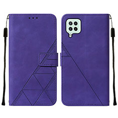 Leather Case Stands Flip Cover Holder Y01B for Samsung Galaxy M32 4G Purple