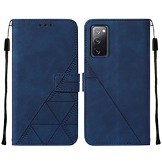 Leather Case Stands Flip Cover Holder Y01B for Samsung Galaxy S20 FE 5G Blue