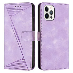 Leather Case Stands Flip Cover Holder Y01X for Apple iPhone 13 Pro Clove Purple