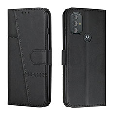 Leather Case Stands Flip Cover Holder Y01X for Motorola Moto G Power (2022) Black
