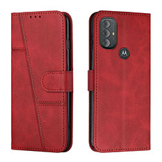 Leather Case Stands Flip Cover Holder Y01X for Motorola Moto G Power (2022) Red