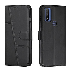 Leather Case Stands Flip Cover Holder Y01X for Motorola Moto G Pure Black