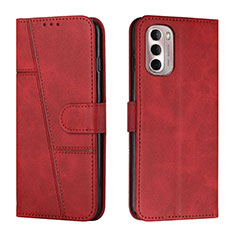 Leather Case Stands Flip Cover Holder Y01X for Motorola Moto G Stylus (2022) 5G Red