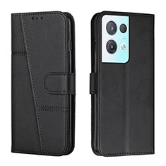 Leather Case Stands Flip Cover Holder Y01X for Oppo Reno8 Pro+ Plus 5G Black