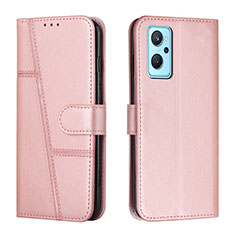 Leather Case Stands Flip Cover Holder Y01X for Realme 10 5G Rose Gold