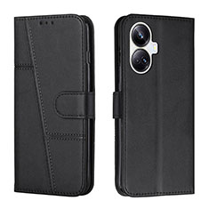 Leather Case Stands Flip Cover Holder Y01X for Realme 10 Pro+ Plus 5G Black