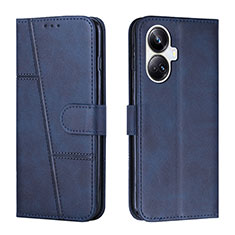 Leather Case Stands Flip Cover Holder Y01X for Realme 10 Pro+ Plus 5G Blue