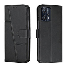 Leather Case Stands Flip Cover Holder Y01X for Realme 9 5G Black