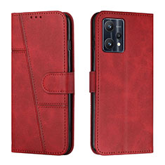 Leather Case Stands Flip Cover Holder Y01X for Realme 9 5G Red