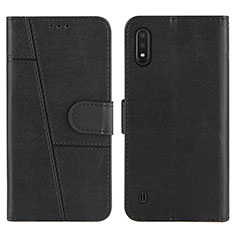 Leather Case Stands Flip Cover Holder Y01X for Samsung Galaxy A01 SM-A015 Black