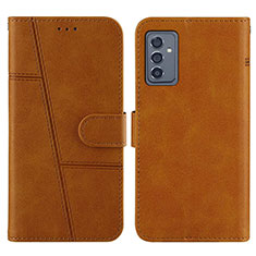 Leather Case Stands Flip Cover Holder Y01X for Samsung Galaxy A05s Light Brown