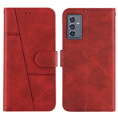 Leather Case Stands Flip Cover Holder Y01X for Samsung Galaxy A05s Red