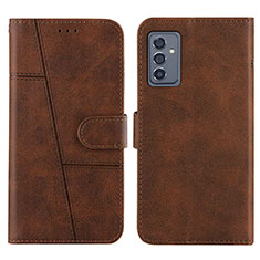 Leather Case Stands Flip Cover Holder Y01X for Samsung Galaxy A15 5G Brown