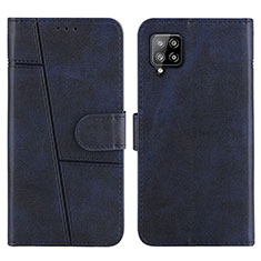 Leather Case Stands Flip Cover Holder Y01X for Samsung Galaxy A42 5G Blue
