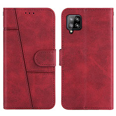 Leather Case Stands Flip Cover Holder Y01X for Samsung Galaxy A42 5G Red