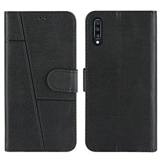 Leather Case Stands Flip Cover Holder Y01X for Samsung Galaxy A50 Black