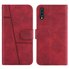 Leather Case Stands Flip Cover Holder Y01X for Samsung Galaxy A50 Red