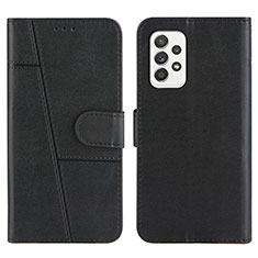Leather Case Stands Flip Cover Holder Y01X for Samsung Galaxy A52 5G Black
