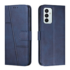 Leather Case Stands Flip Cover Holder Y01X for Samsung Galaxy F23 5G Blue