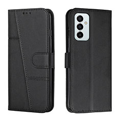 Leather Case Stands Flip Cover Holder Y01X for Samsung Galaxy M23 5G Black