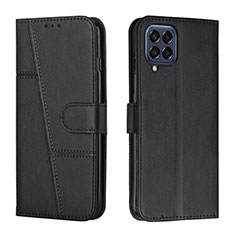 Leather Case Stands Flip Cover Holder Y01X for Samsung Galaxy M33 5G Black