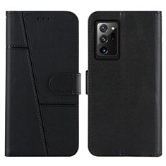 Leather Case Stands Flip Cover Holder Y01X for Samsung Galaxy Note 20 Ultra 5G Black