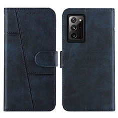 Leather Case Stands Flip Cover Holder Y01X for Samsung Galaxy Note 20 Ultra 5G Blue