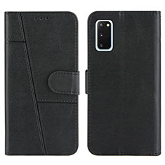 Leather Case Stands Flip Cover Holder Y01X for Samsung Galaxy S20 5G Black