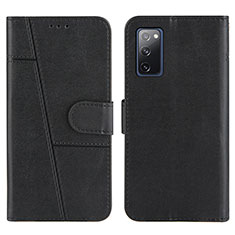 Leather Case Stands Flip Cover Holder Y01X for Samsung Galaxy S20 FE (2022) 5G Black