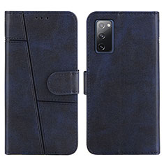 Leather Case Stands Flip Cover Holder Y01X for Samsung Galaxy S20 FE (2022) 5G Blue