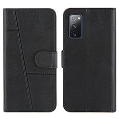 Leather Case Stands Flip Cover Holder Y01X for Samsung Galaxy S20 FE 5G Black