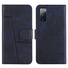 Leather Case Stands Flip Cover Holder Y01X for Samsung Galaxy S20 FE 5G Blue