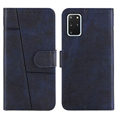 Leather Case Stands Flip Cover Holder Y01X for Samsung Galaxy S20 Plus 5G Blue