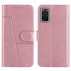 Leather Case Stands Flip Cover Holder Y01X for Samsung Galaxy S20 Plus 5G Rose Gold