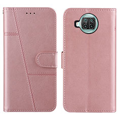 Leather Case Stands Flip Cover Holder Y01X for Xiaomi Mi 10i 5G Rose Gold