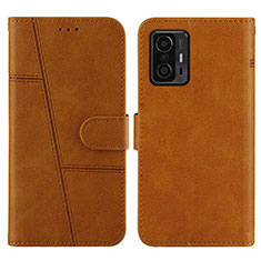 Leather Case Stands Flip Cover Holder Y01X for Xiaomi Mi 11T Pro 5G Light Brown