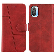 Leather Case Stands Flip Cover Holder Y01X for Xiaomi Mi 11X Pro 5G Red