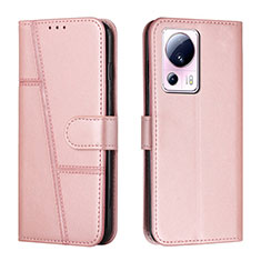 Leather Case Stands Flip Cover Holder Y01X for Xiaomi Mi 12 Lite NE 5G Rose Gold