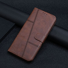 Leather Case Stands Flip Cover Holder Y01X for Xiaomi Mi 13 5G Brown