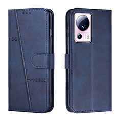 Leather Case Stands Flip Cover Holder Y01X for Xiaomi Mi 13 Lite 5G Blue