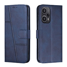 Leather Case Stands Flip Cover Holder Y01X for Xiaomi Poco F5 5G Blue