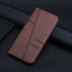 Leather Case Stands Flip Cover Holder Y01X for Xiaomi Poco F5 Pro 5G Brown